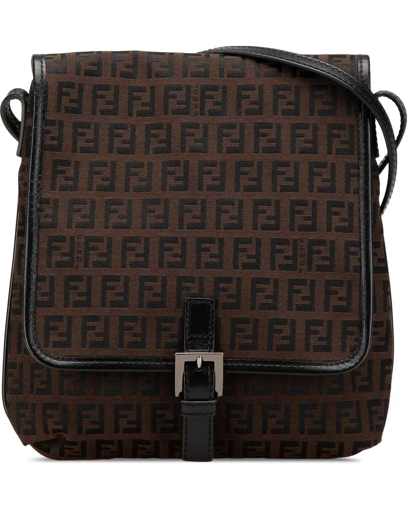 Fendi Hobo Bags Zucchino Canvas Crossbody braun Braun