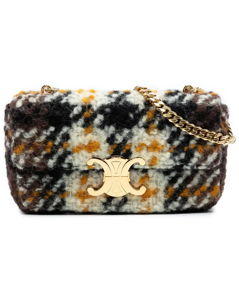 Celine Hobo Bags Wool Triomphe Chain Shoulder Bag schwarz Schwarz