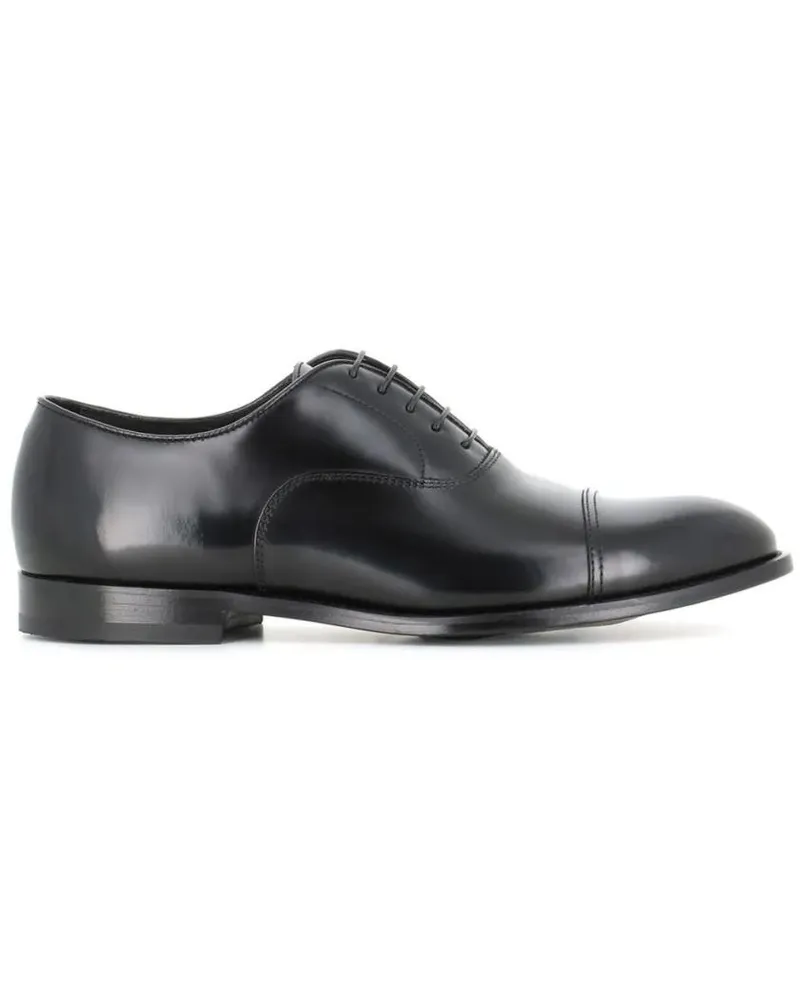 Doucal´s Polished Black Oxford Shoes With Subtle Stitching grau Grau