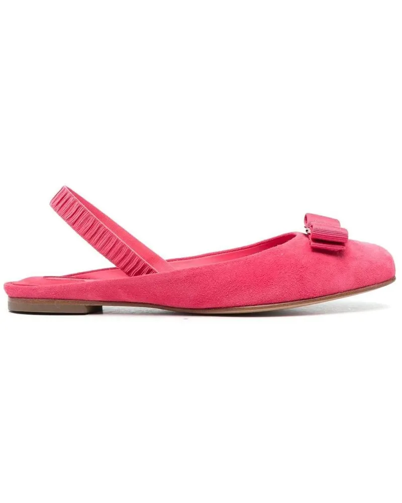 Ferragamo Ballerinas Flat Shoes Pink rosa Gold