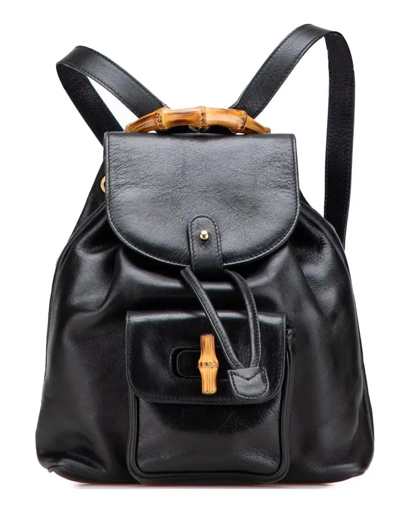 Gucci Rucksäcke Leather Bamboo Backpack schwarz Schwarz