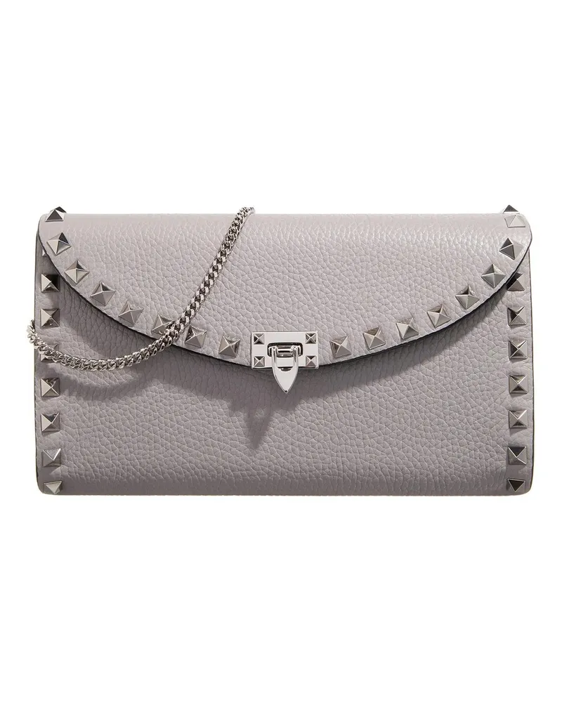 Valentino Garavani Portemonnaie Wallet With Strap Rockstud grau Grau