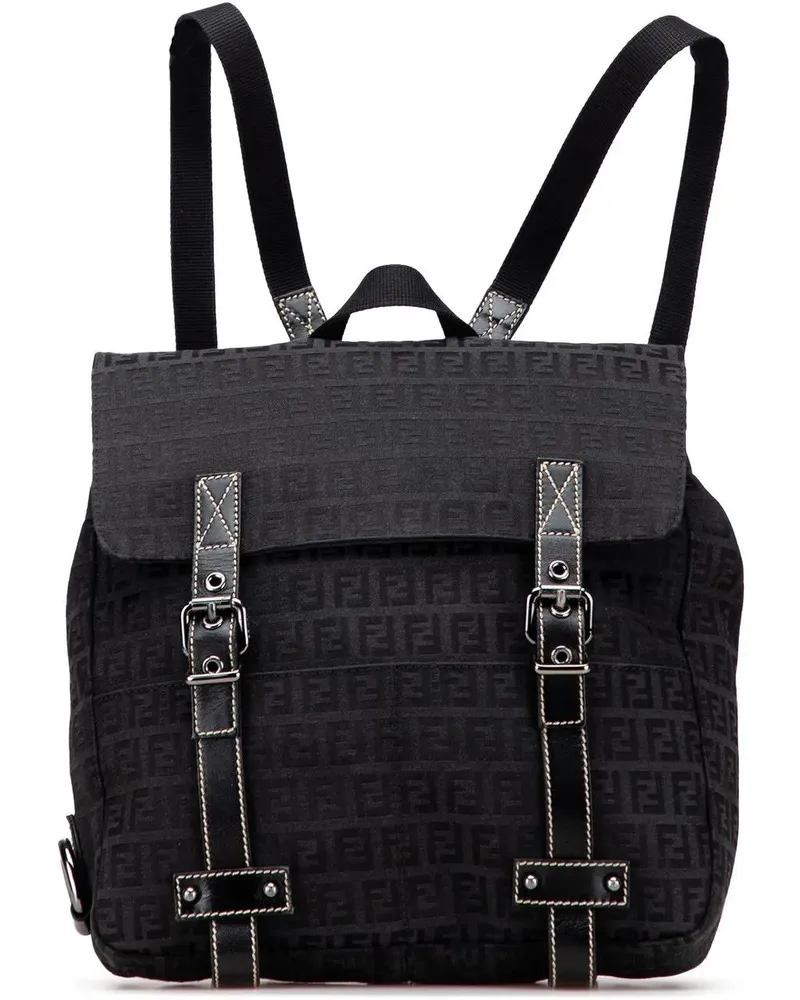 Fendi Rucksäcke Zucchino Canvas Backpack schwarz Schwarz