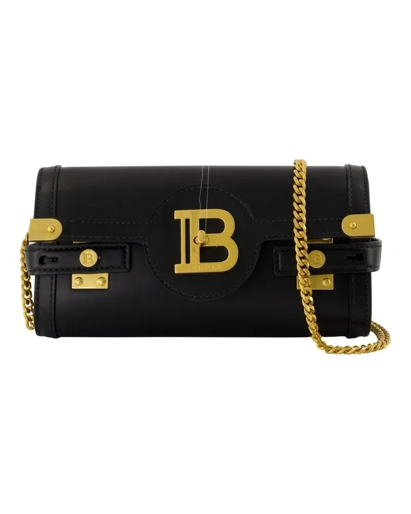 Balmain Clutches B-Buzz 23 Clutch - Leather - Black schwarz Schwarz
