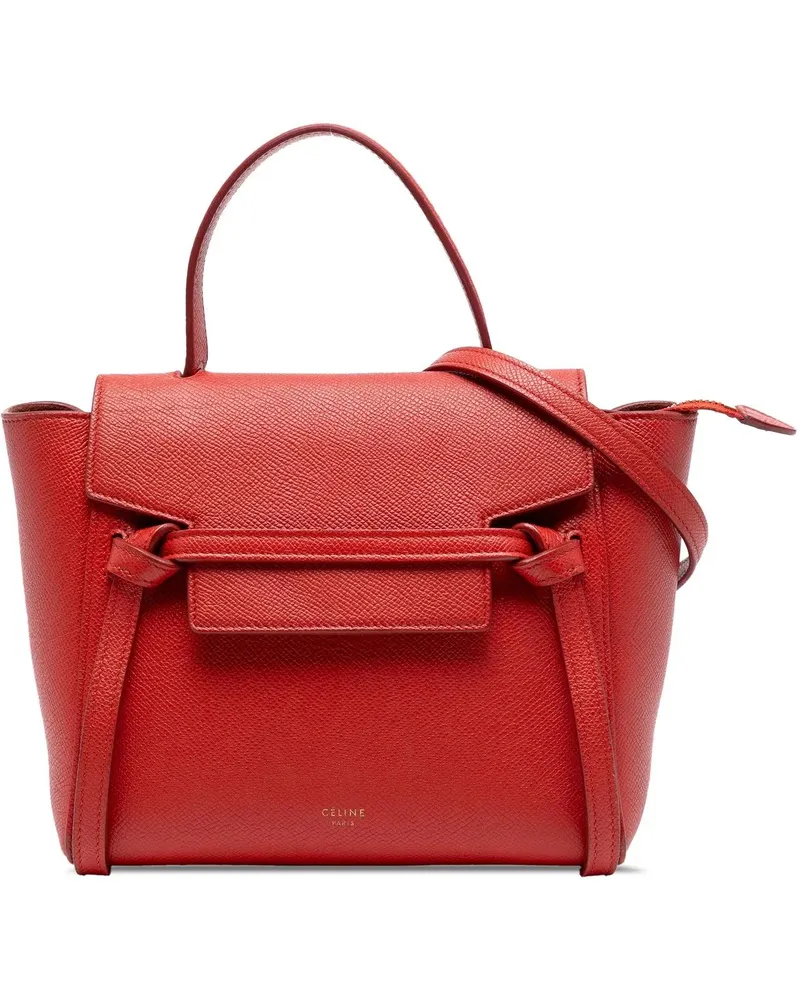 Celine Hobo Bags Nano Grained Calfskin Belt Bag rot Rot