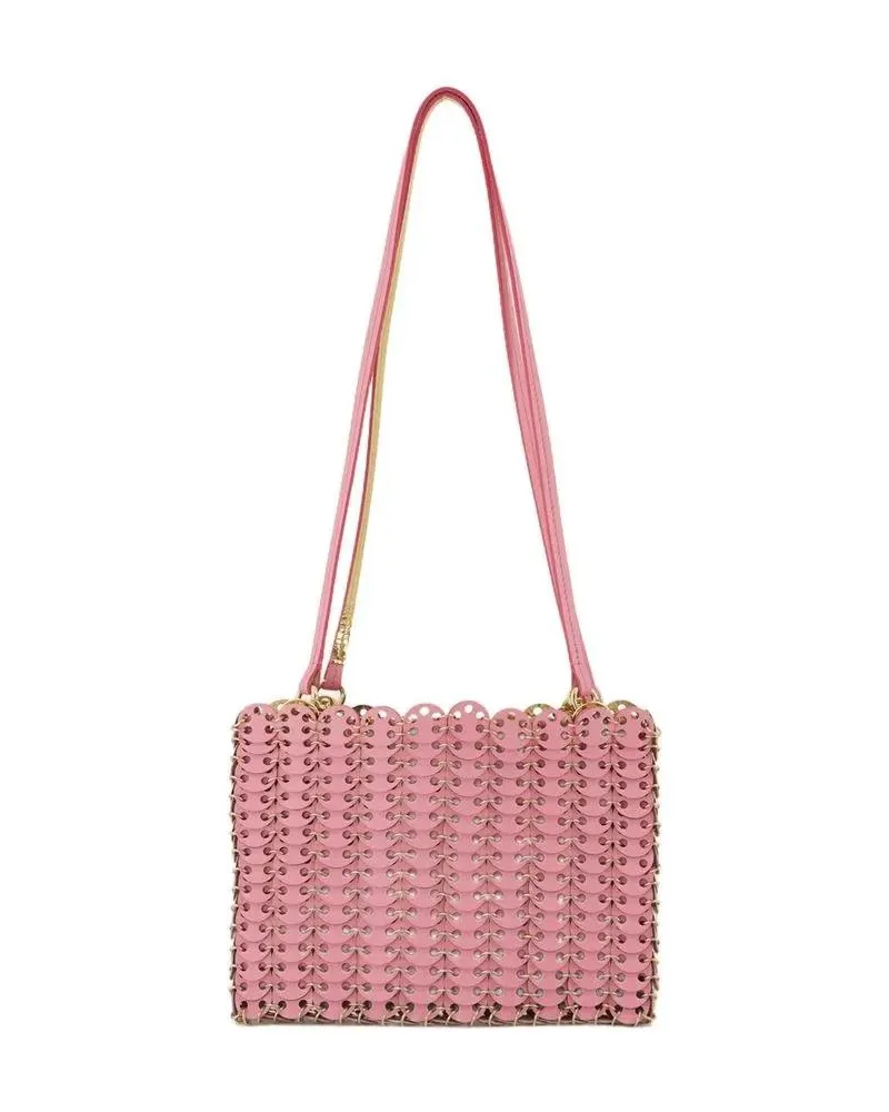 Paco Rabanne Hobo Bags Textured Calfskin Pink Shoulder Bag With Scalloped pink Rosa