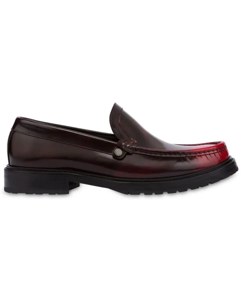 Moschino Loafer Flat Shoes Red rot Rot