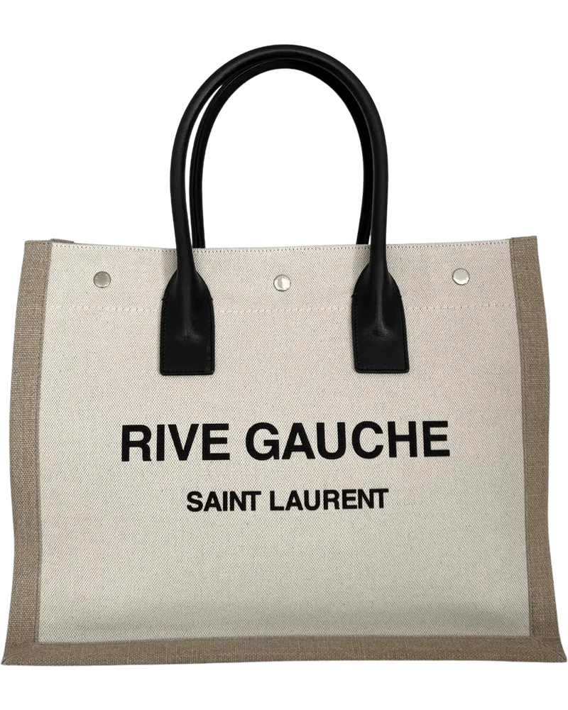Saint Laurent Shopper  Tote Bag Rive Gauche Small Beige beige Beige