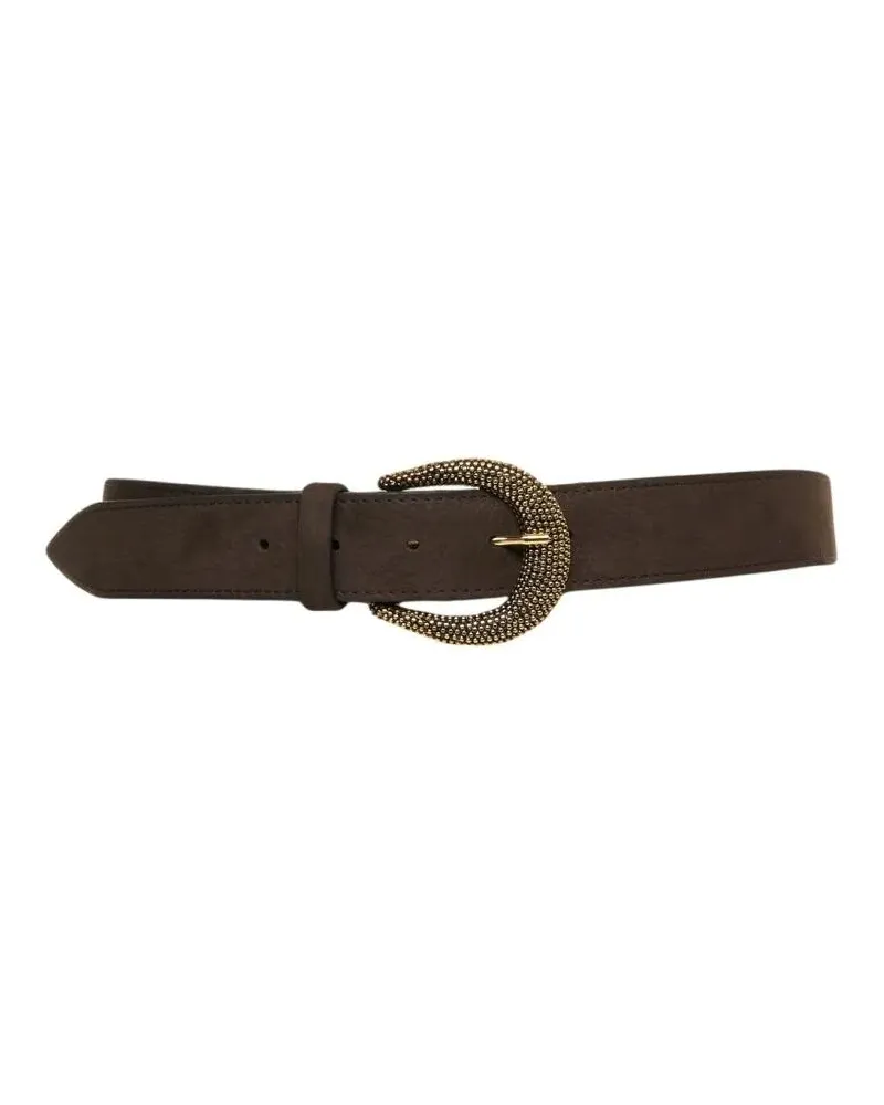 Orciani Gürtel Nubuck And Textured Leather Belt schwarz Schwarz