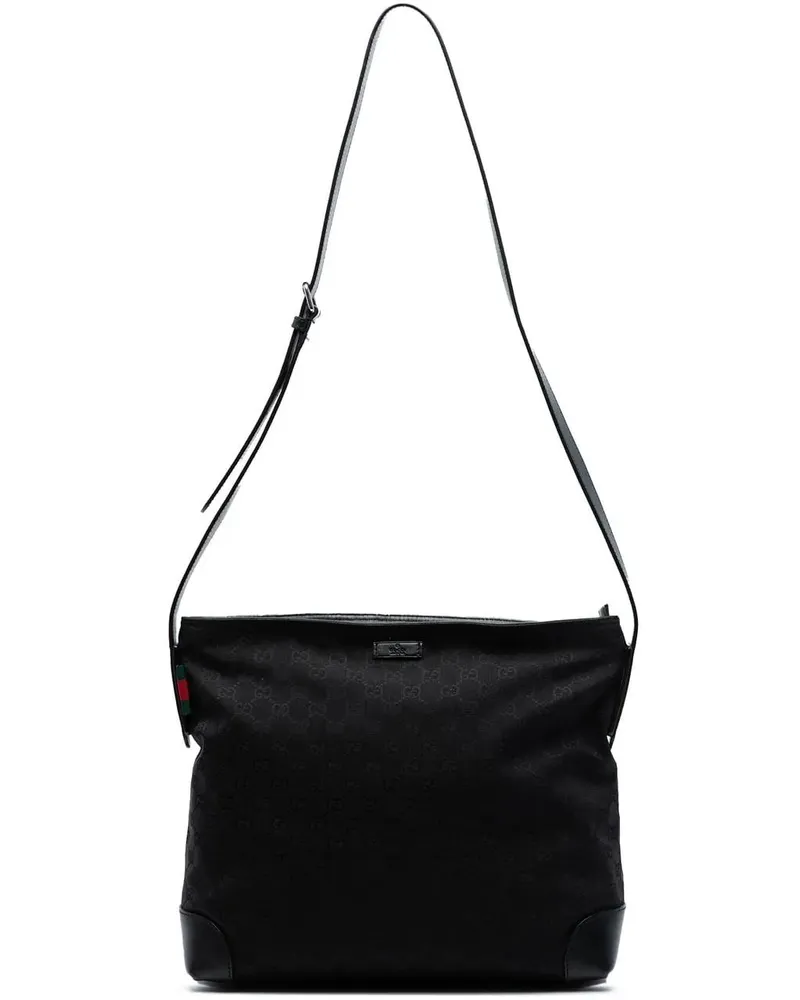 Gucci Hobo Bags GG Canvas Web Crossbody schwarz Schwarz