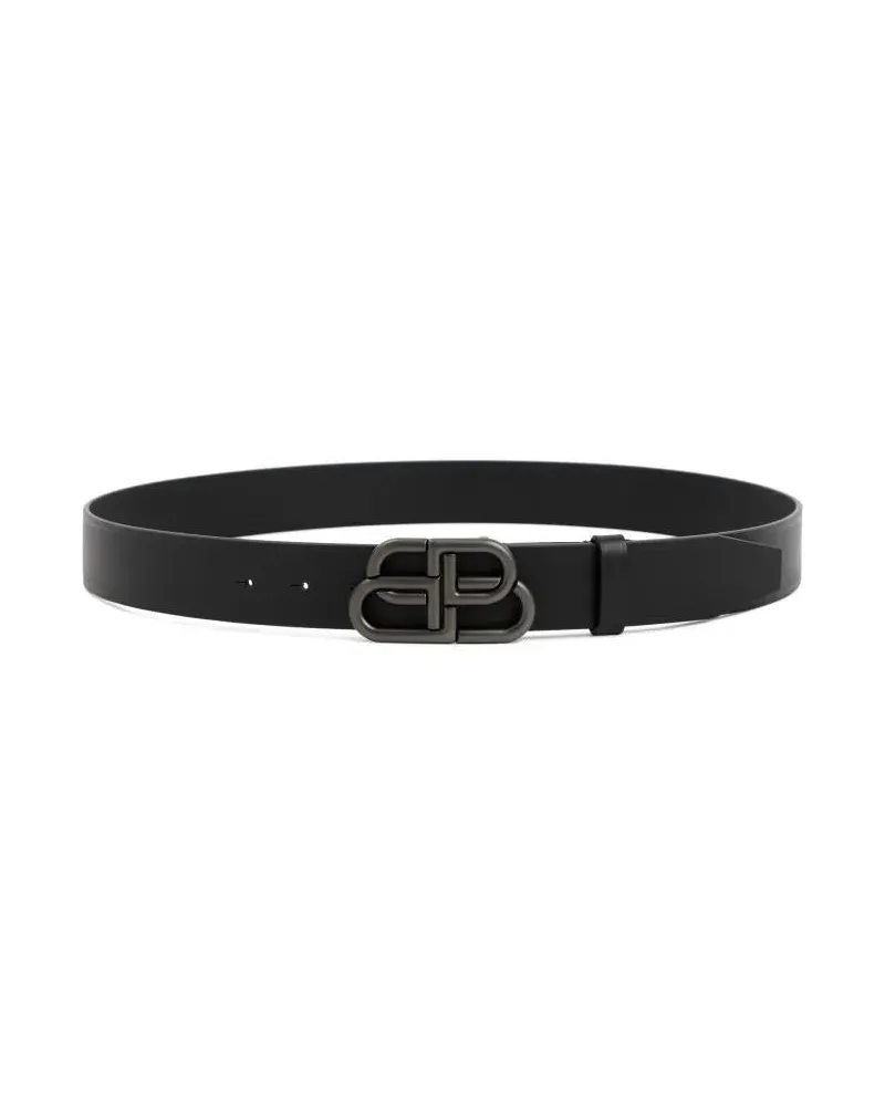 Balenciaga Gürtel Black Bb Leather Belt schwarz Schwarz