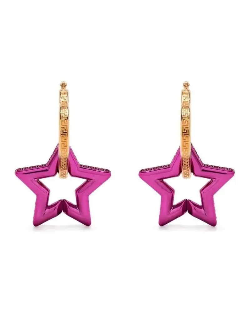 Versace Ohrringe Heart Star Drop-Hoop Earring pink Rosa