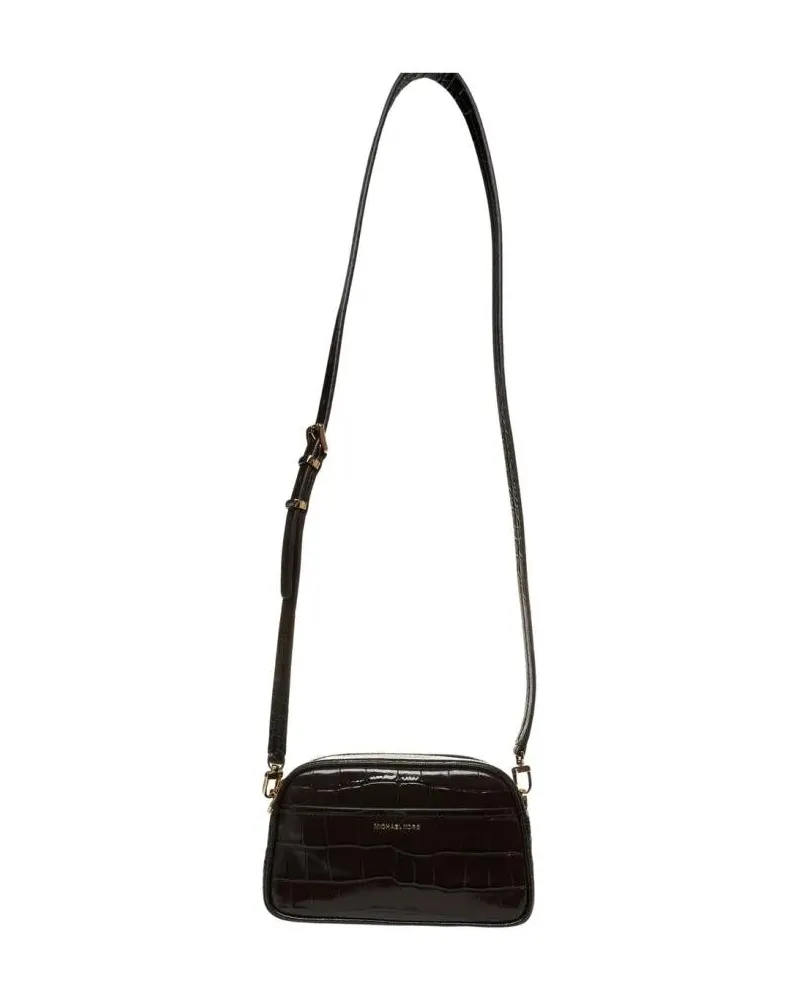 Michael Kors Hobo Bags Croc-Embossed Crossbody Bag schwarz Schwarz
