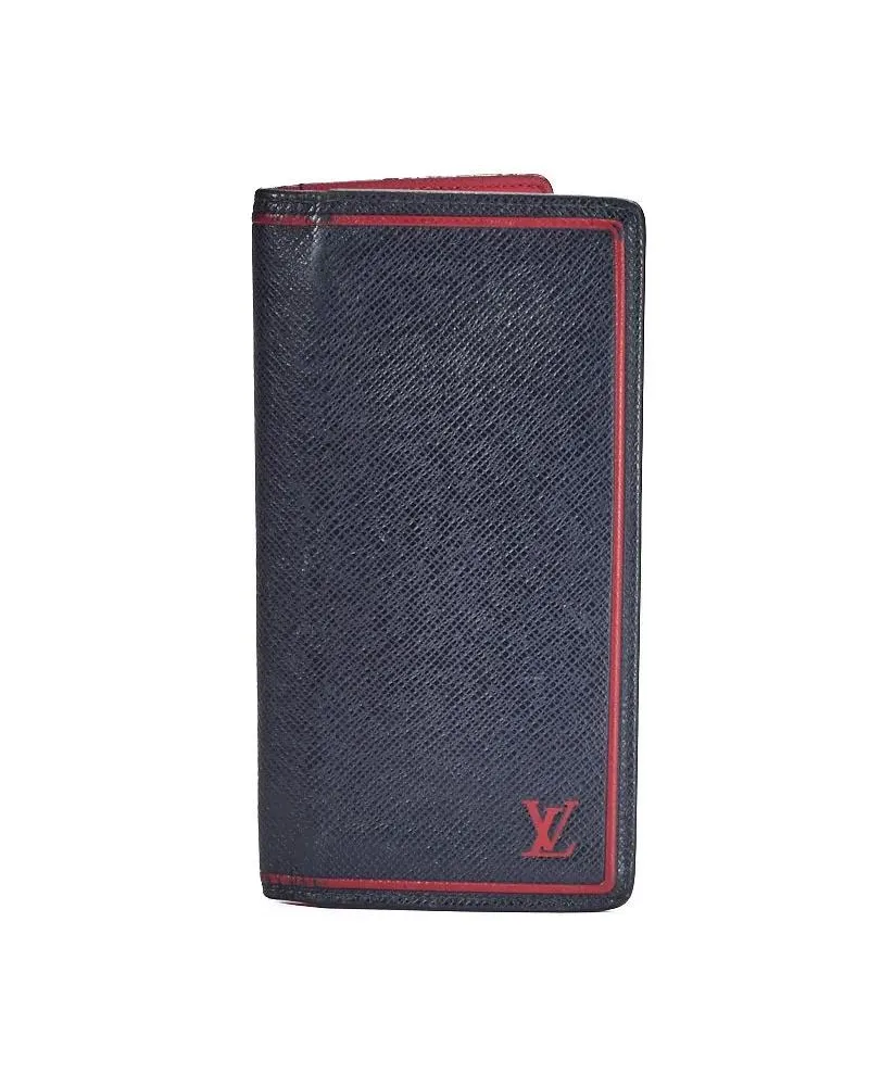 Louis Vuitton Portemonnaie Wallet Brazza Taiga Blue blau Blau
