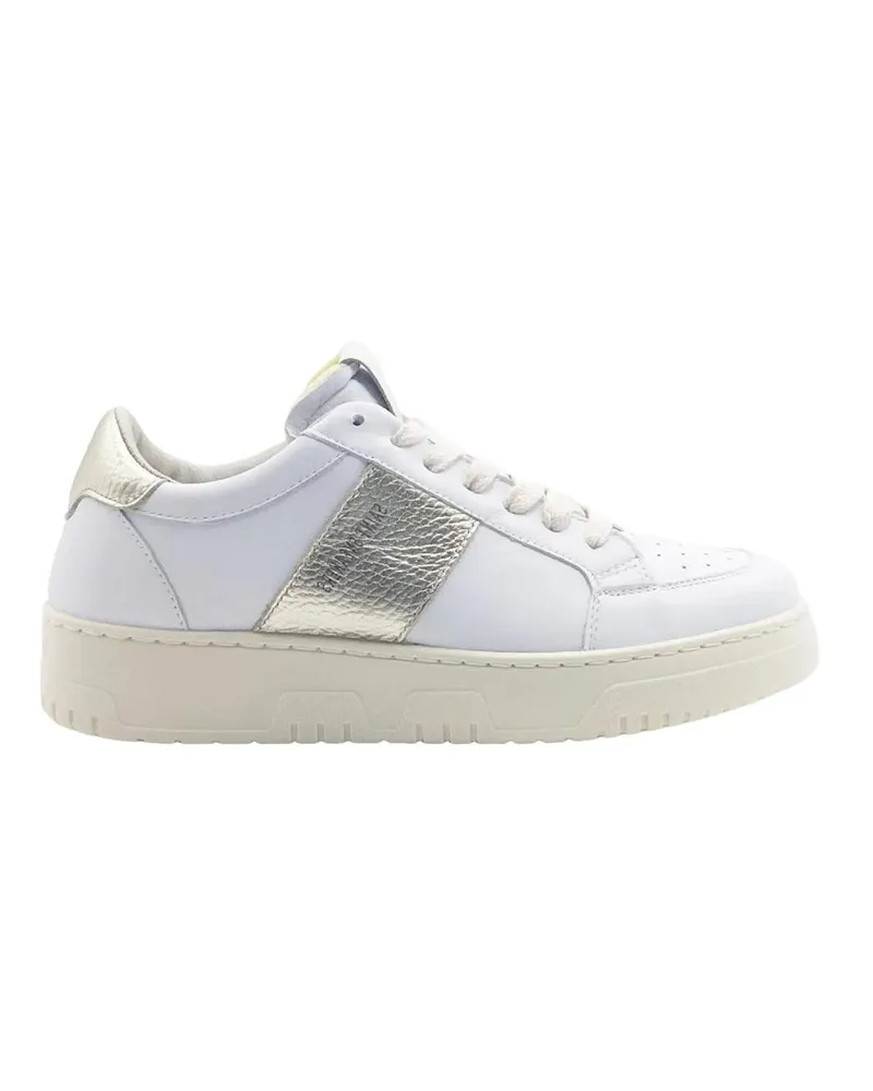 Saint Sneakers Low-Top Sneaker High-Top White Leather Sneakers With Gold Accents weiß Weiß