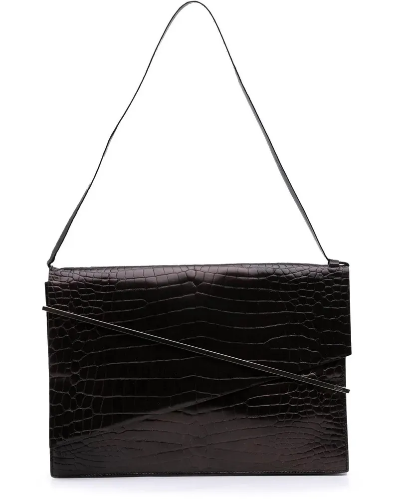 Gucci Hobo Bags Croc Embossed Leather Broadway Envelope Shoulder B orange Orange