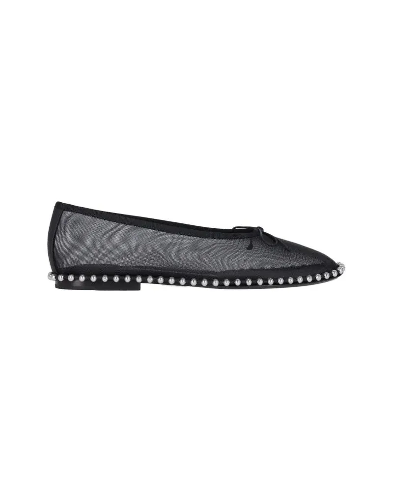Alexander Wang Lina" Studded Mesh Ballerinas – Black schwarz Schwarz