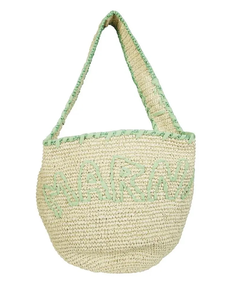 Marni Hobo Bags Woven Shoulder Bag With Rounded Silhouette And Min beige Beige