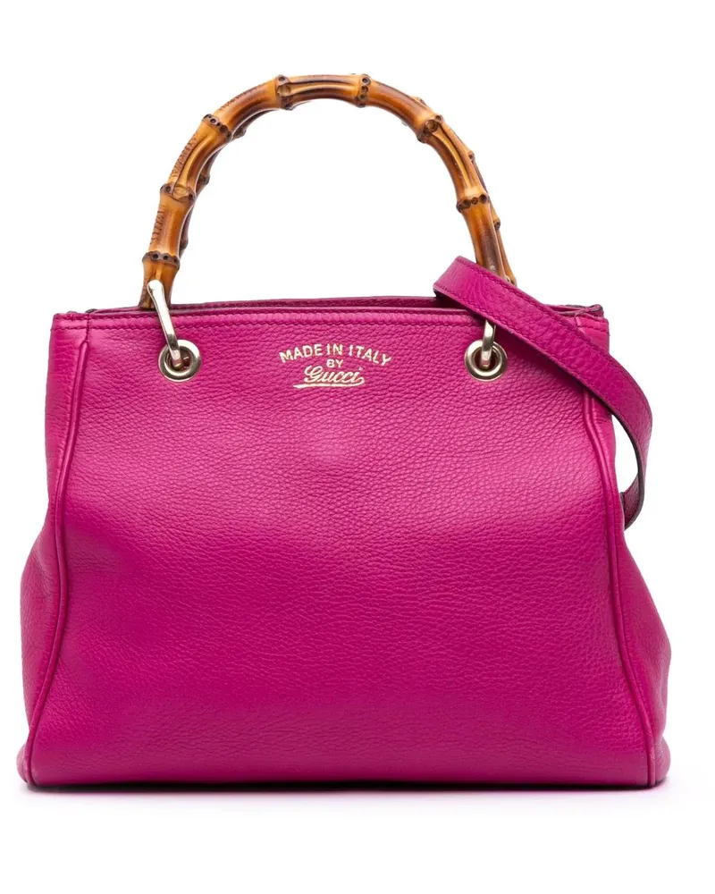 Gucci Hobo Bags Small Calfskin Bamboo Shopper Satchel rosa Gold