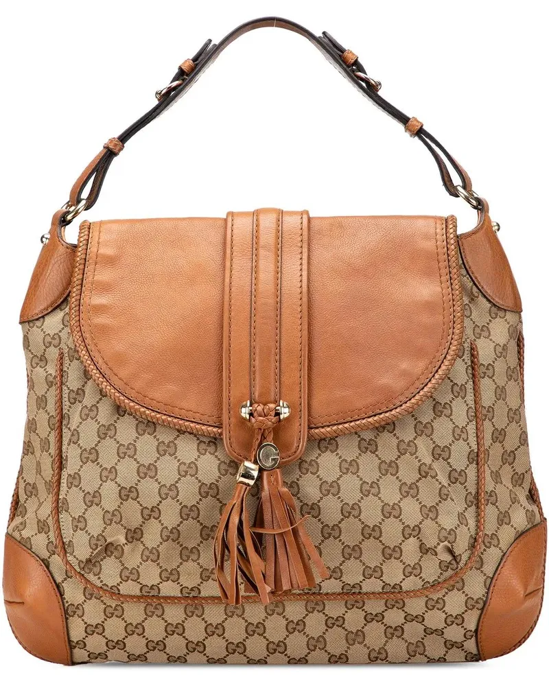 Gucci Hobo Bags GG Canvas Marrakech Shoulder Bag braun Braun