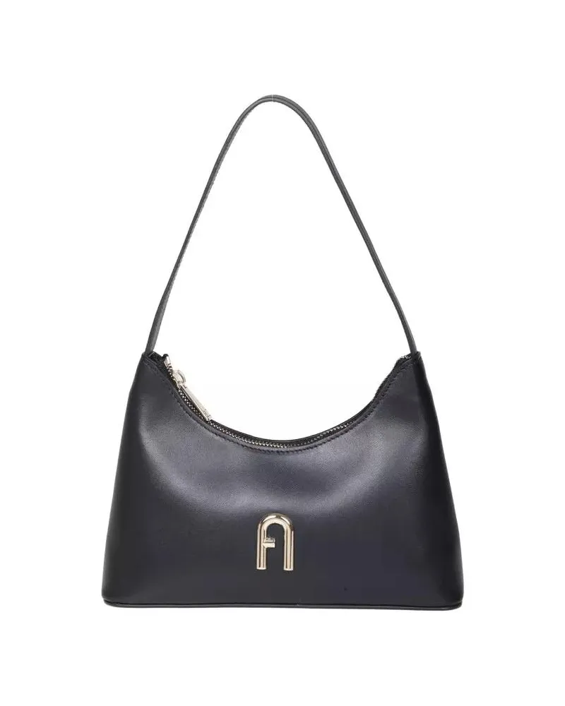 Furla Hobo Bags Black Mini Diamond Leather Bag schwarz Schwarz
