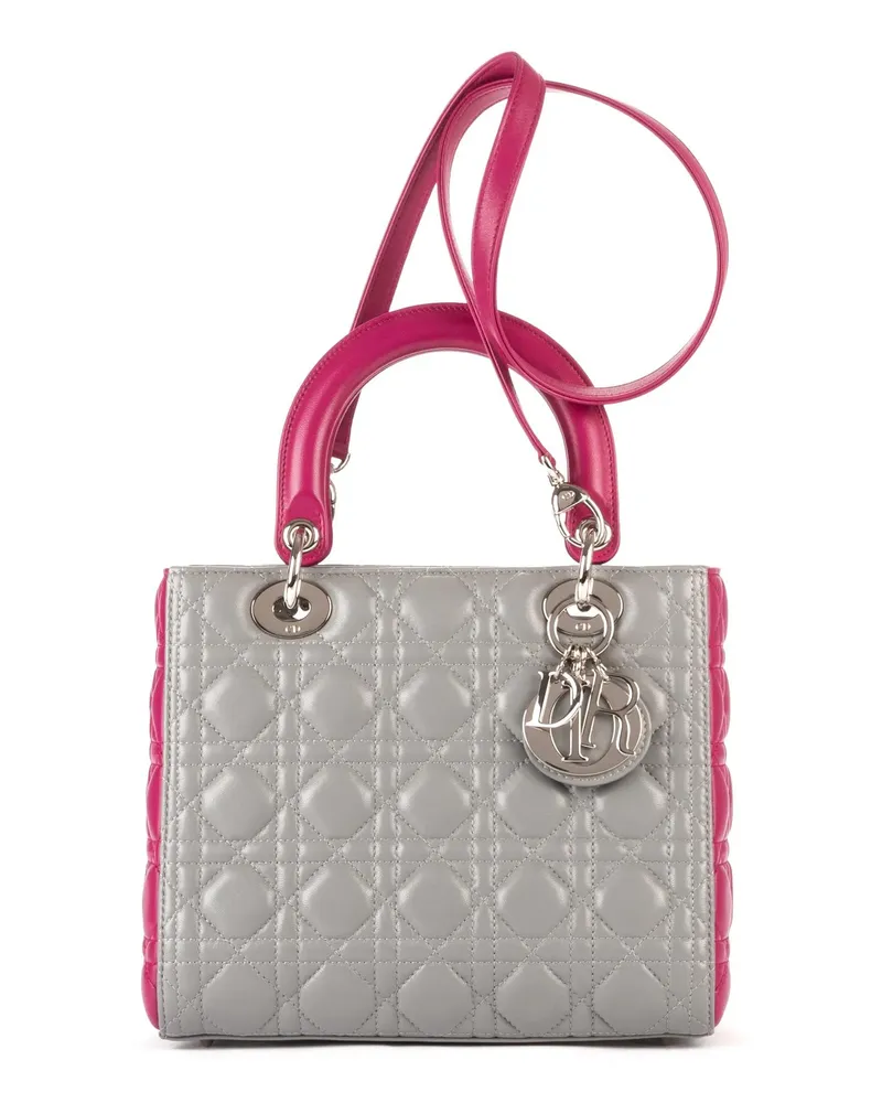 Dior Crossbody Bags Medium Lady Dior Zip Medium grau Grau
