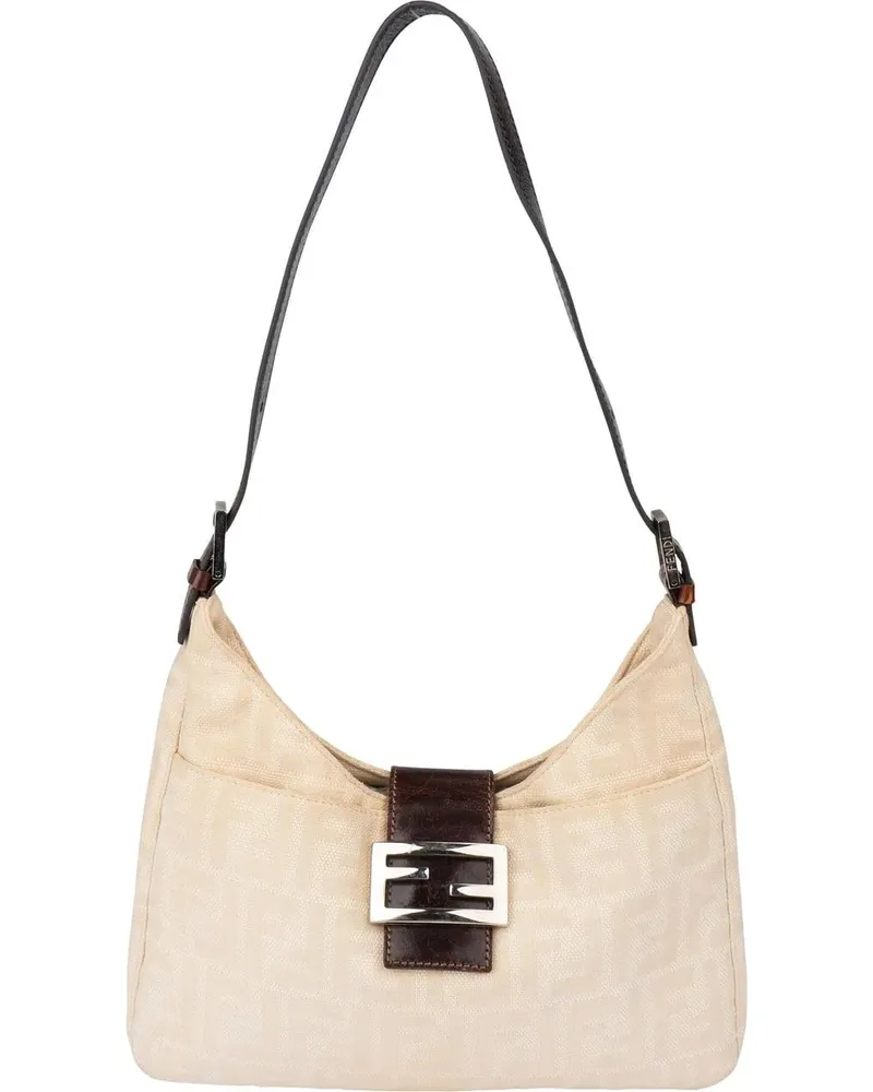 Fendi Crossbody Bags  FF Monogram Baguette Buckle Shoulder Bag beige Beige