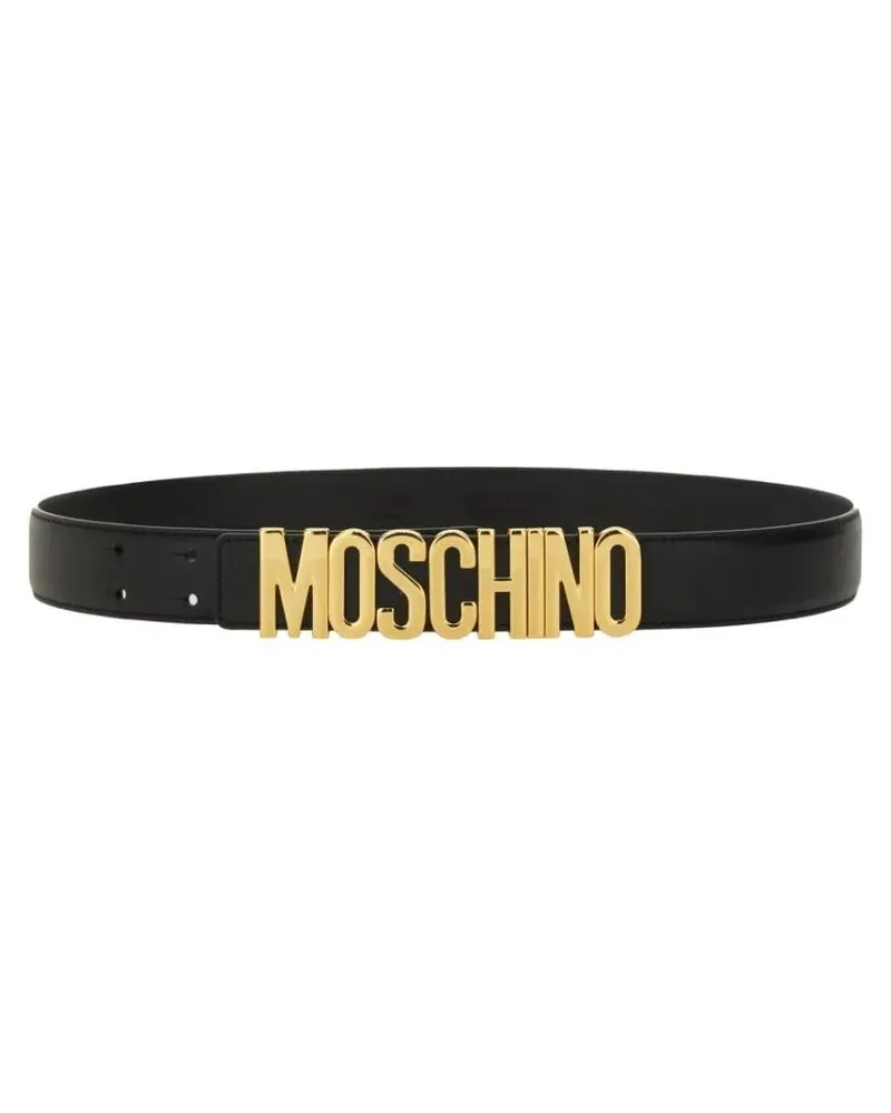 Moschino Gürtel Bold Logo Leather Belt schwarz Schwarz