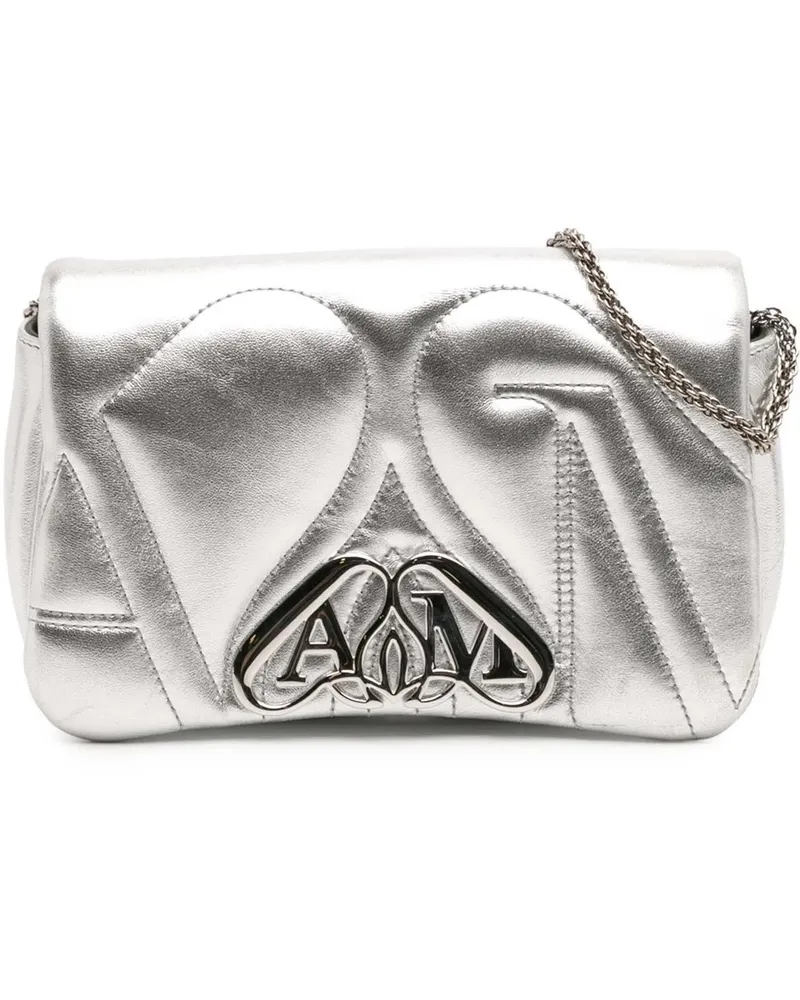 Alexander McQueen Hobo Bags Mini Lambskin The Seal Chain Crossbody silberfarben Silber