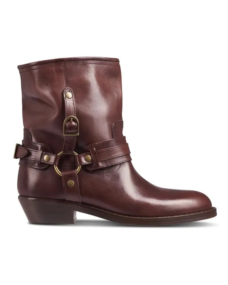 Isabel Marant Stiefel Brown Boots With Slouched Shaft And Decorative Str grau Grau