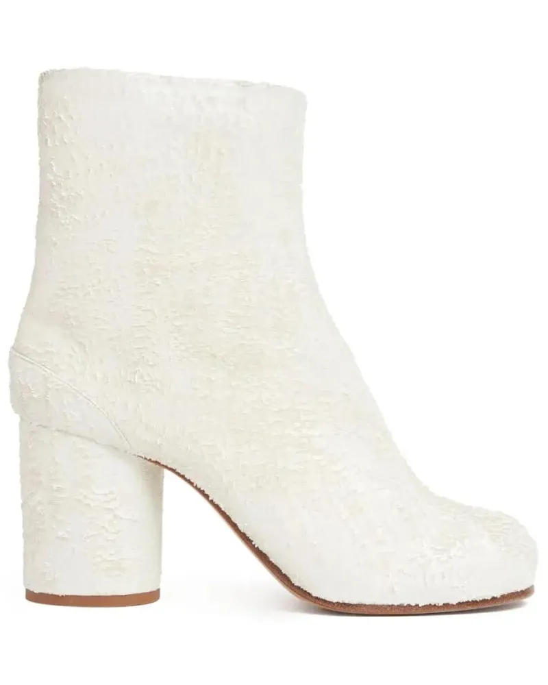 Maison Margiela Stiefel Cylindrical-Heel Ankle Boots In Distressed Laser-C weiß Weiß