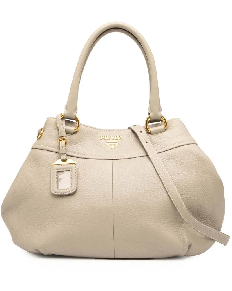 Prada Hobo Bags Vitello Daino Open Convertible Tote braun Braun