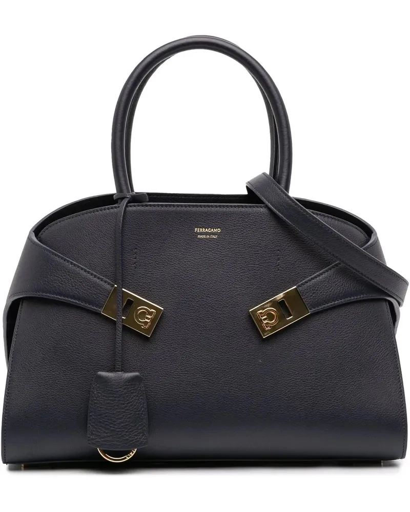 Ferragamo Hobo Bags Small Leather Hug Satchel schwarz Schwarz