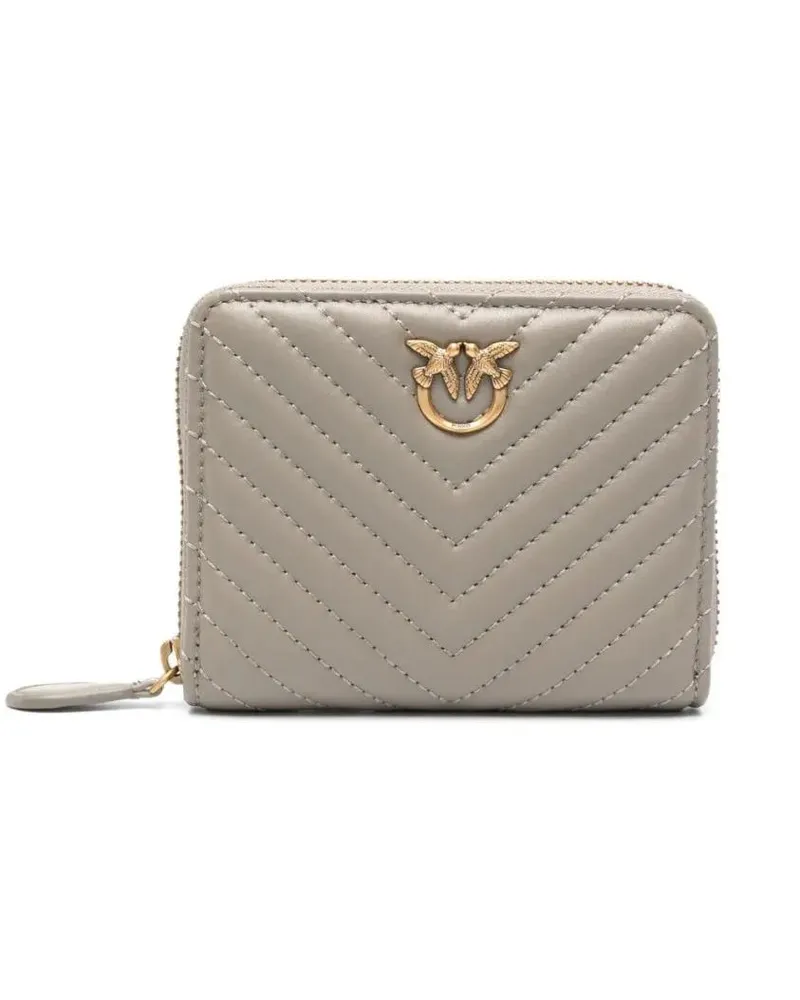 Pinko Portemonnaie Quilted Leather Wallet grau Grau
