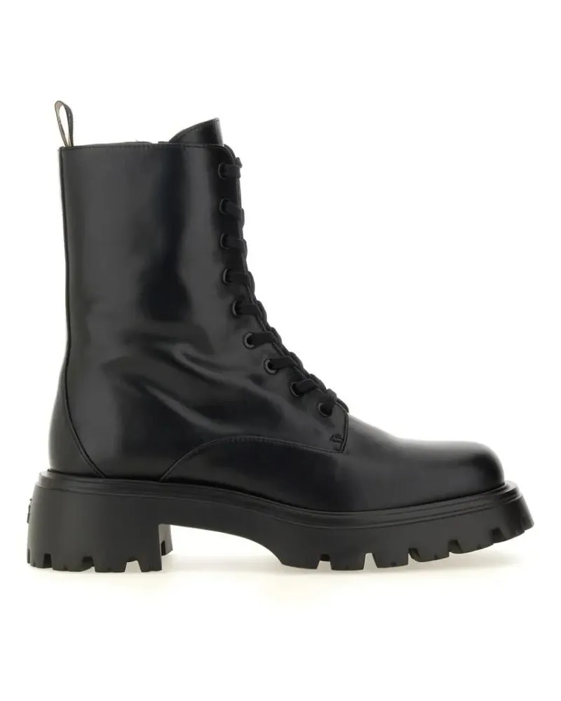 Stuart Weitzman Stiefel Chunky Sole Black Calf Leather Boots schwarz Schwarz