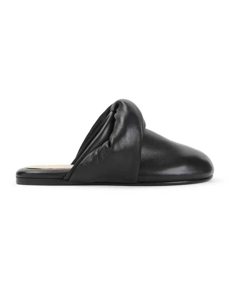 Carven Slipper & Pantoletten Black Lamb Leather Slippers schwarz Schwarz