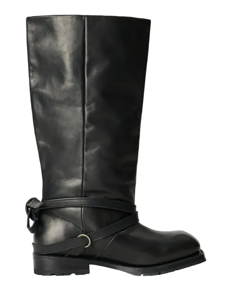 Our Legacy Stiefel Mid-Calf High Engine Boots With Leather Finish schwarz Schwarz