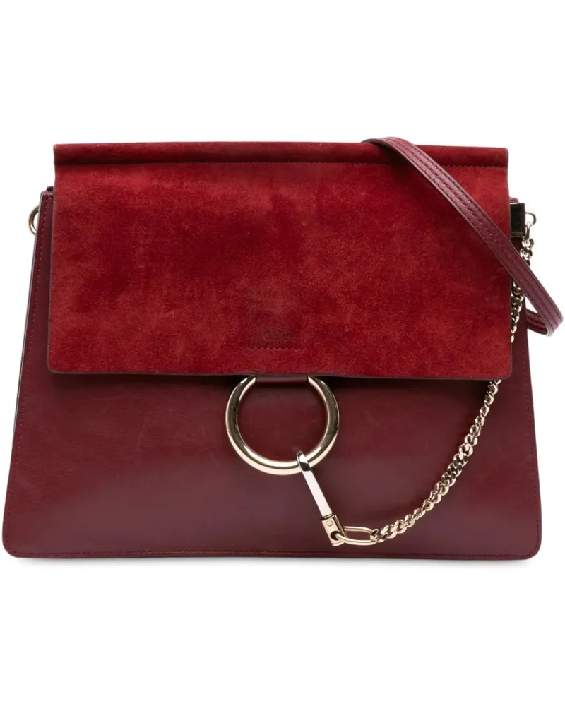 Chloé Hobo Bags Medium Calfskin and Suede Faye Crossbody rot Rot