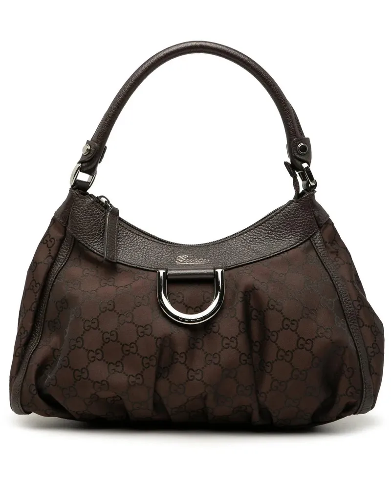 Gucci Hobo Bags GG Canvas Abbey D Ring Shoulder Bag braun Braun