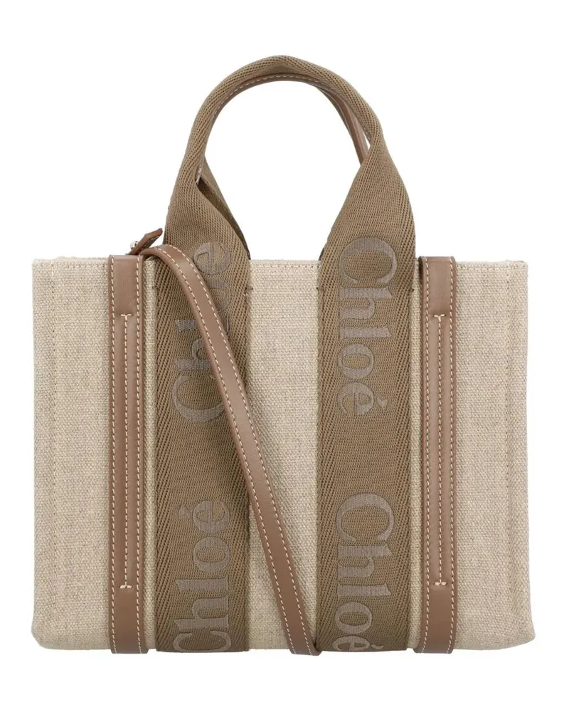 Chloé Shopper & Totes Small Woody Tote Bag In Linen beige Beige