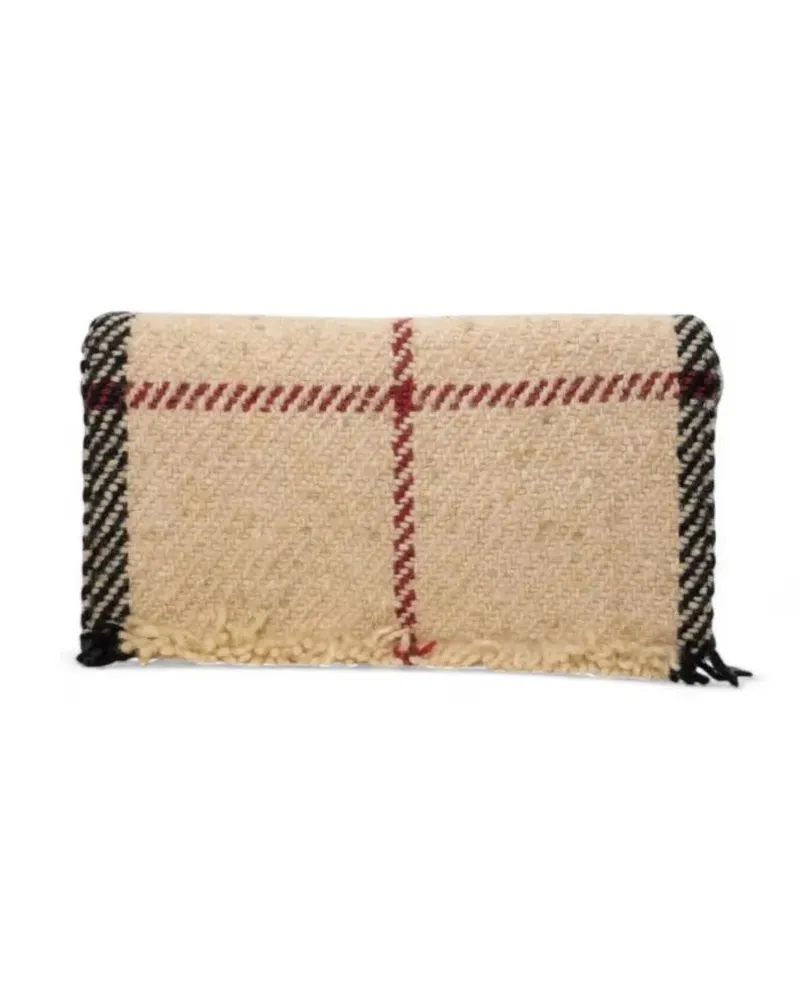 Burberry Clutches Small Check Tweed Clutch Bag beige Beige