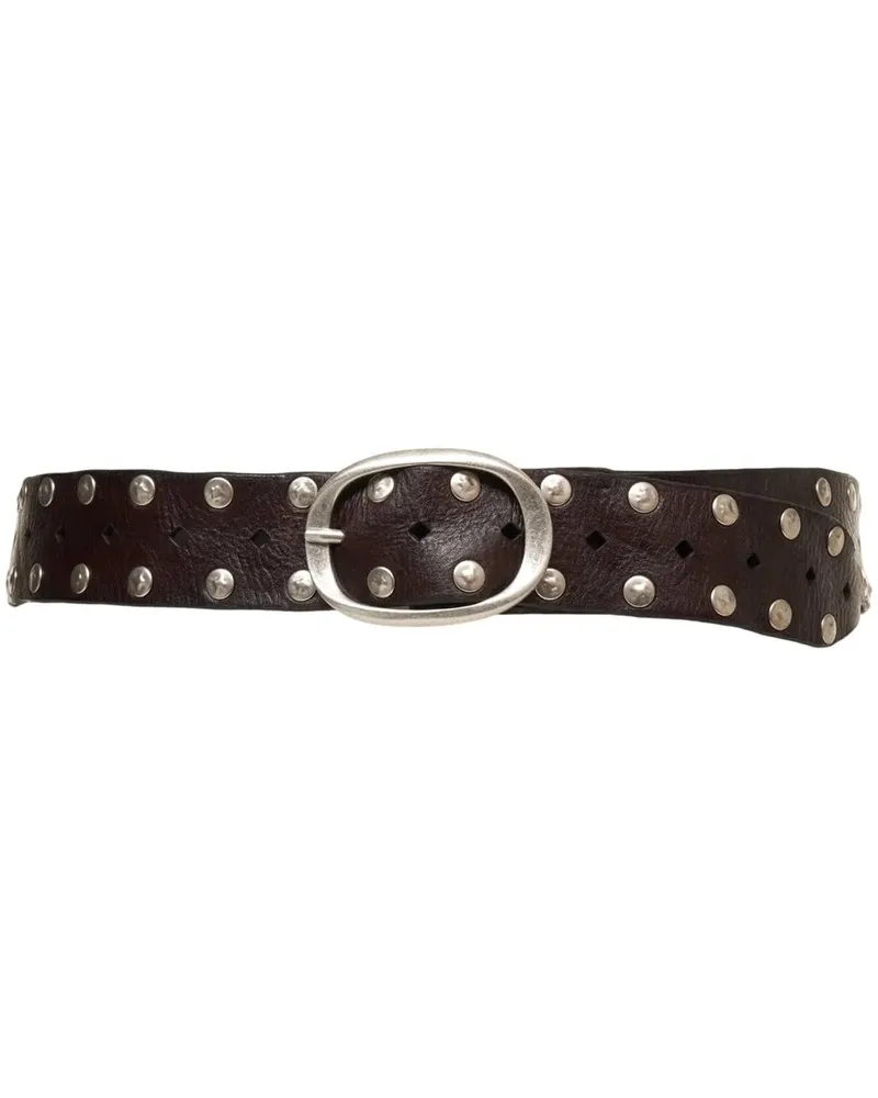 Campomaggi Gürtel Leather belt with studs braun Braun