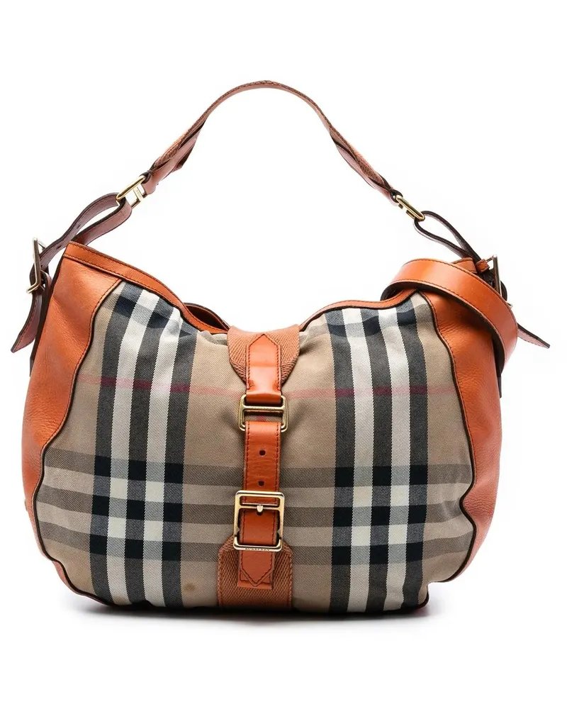 Burberry Hobo Bags House Check Canvas Ashwood Hobo braun Braun
