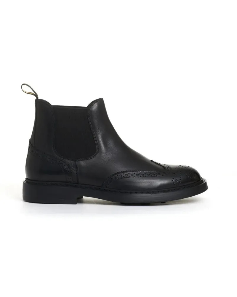 Doucal´s Stiefel Beatles Black Leather Punctures Extralight Bottom schwarz Schwarz