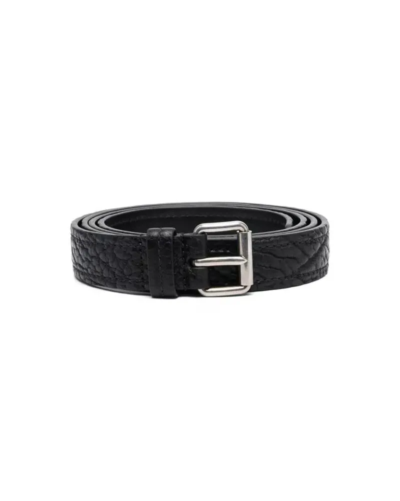 Prada Gürtel Black Leather Belt schwarz Schwarz