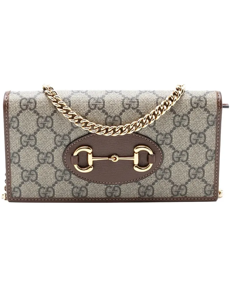 Gucci Hobo Bags GG Supreme Horsebit 1955 Wallet On Chain braun Braun