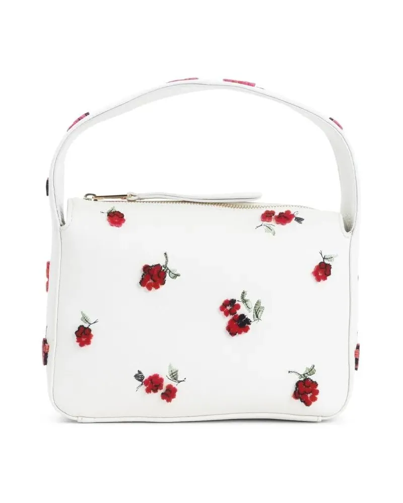 KHAITE Shopper & Totes Structured Handbag With Floral Embroidery And Gold weiß Weiß