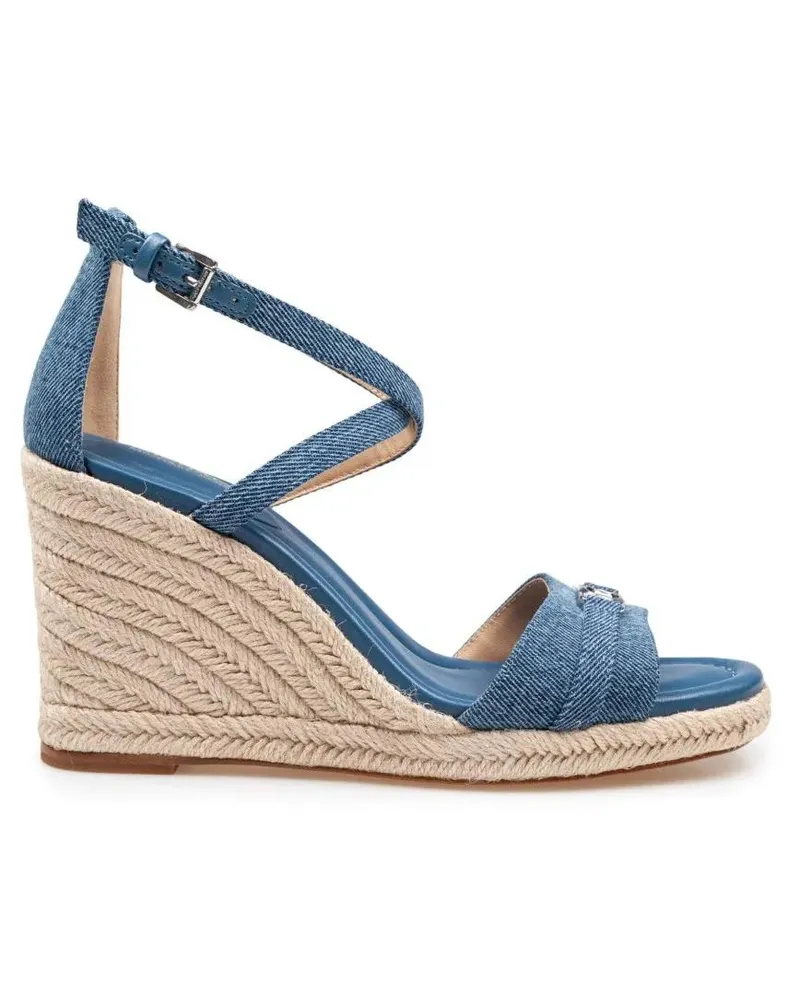 Michael Kors Sandalen Mandy Wedge Denim Sandal With Jute Wedge blau Blau