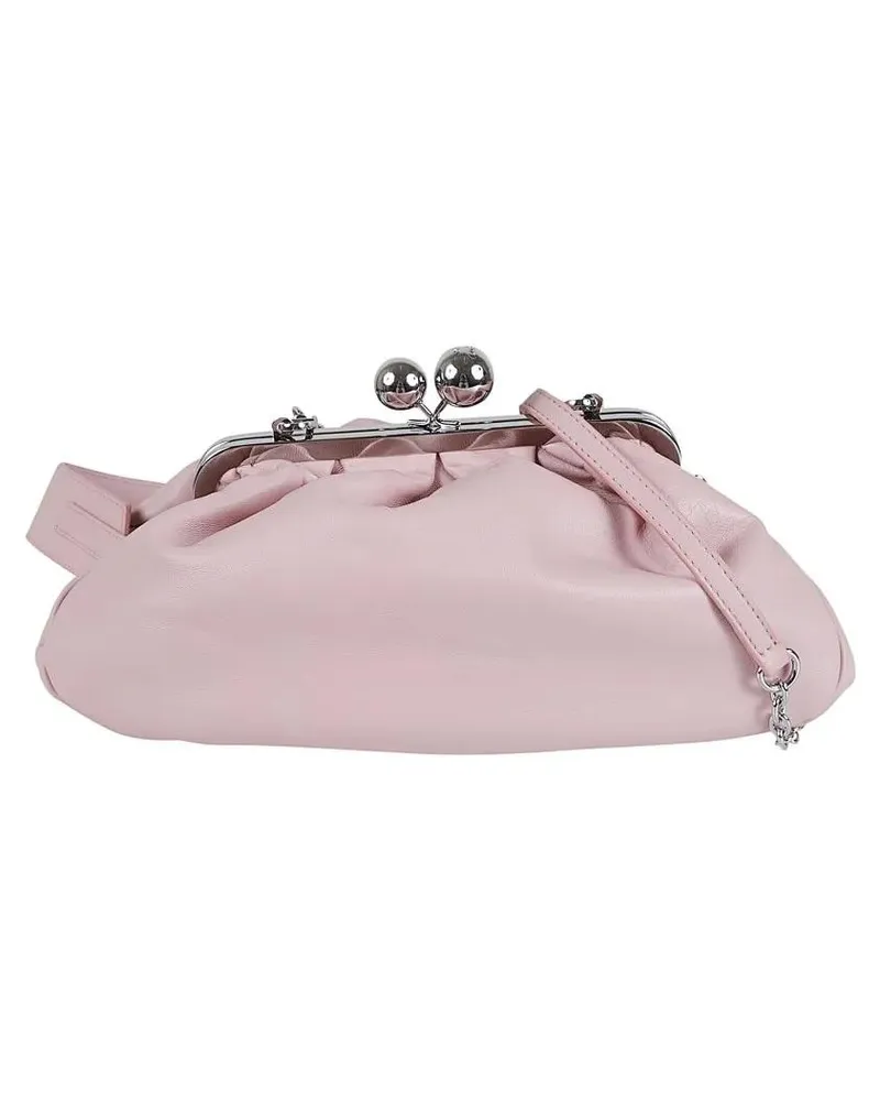 Max Mara Clutches Gathered Design Leather Handbag With Signature Cla pink Rosa