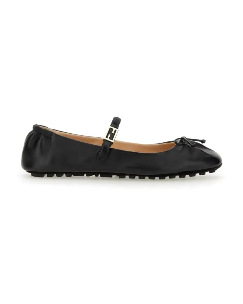 Fendi Ballerina With Ff Baguette Pattern schwarz Schwarz